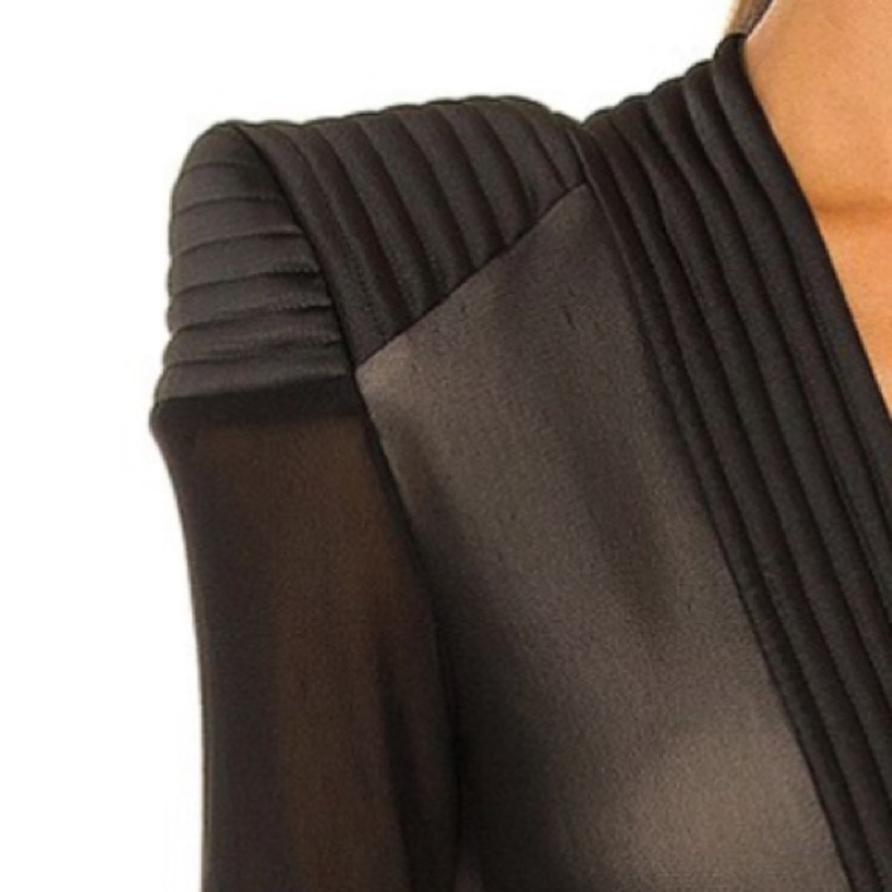 Zhivago Black Structured V-Neck Bodysuit - Picture 3 of 12